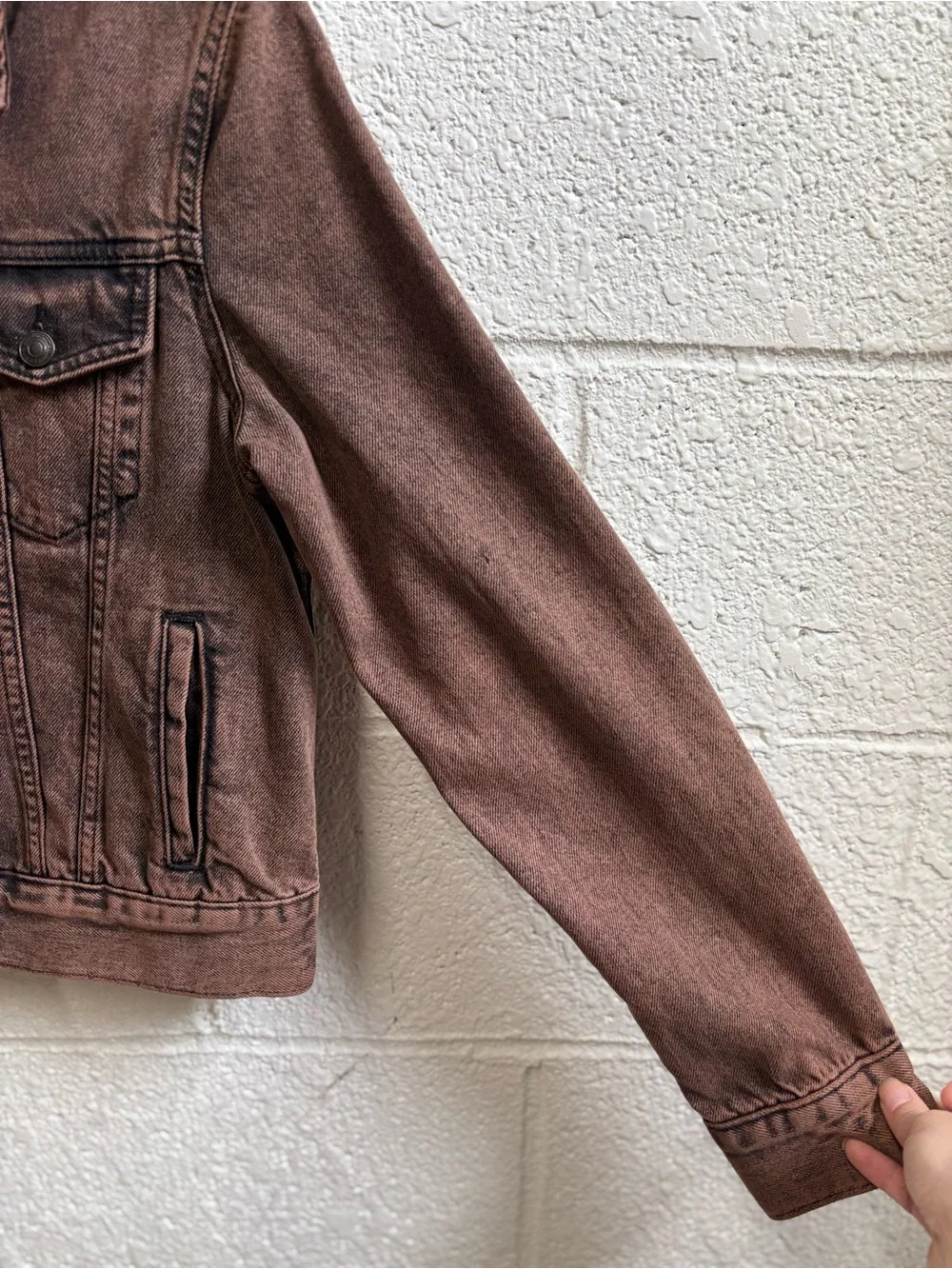 All Saints Hay Denim Jacket in Acid Brown